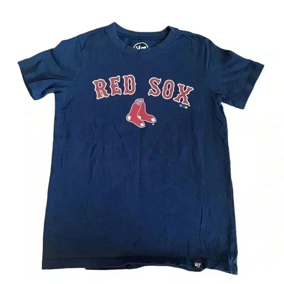 Red Sox Cotton Navy Red Graphic Unisex Short Sleeves Tshirt SZ S # 1316 - Picture 1 of 5